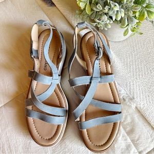 Lucky Brand Ticey Blue Platform Sandals